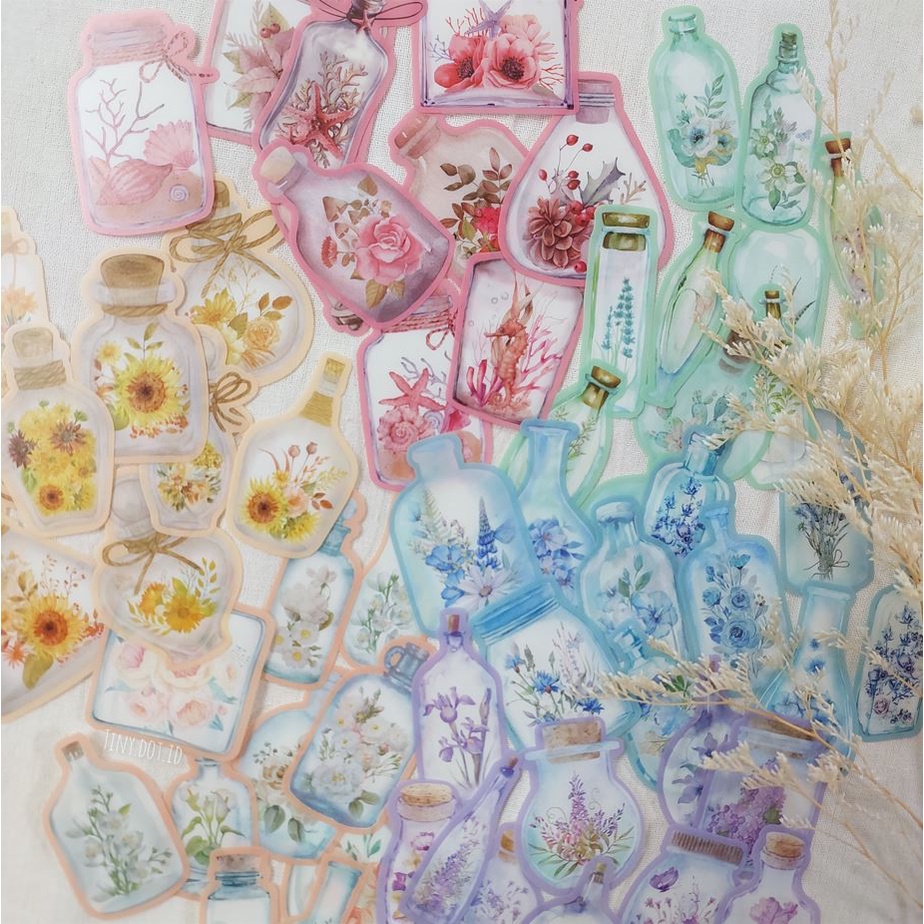 

Deco Sticker - Mini Floral Bottles (10 pcs)