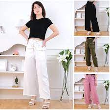 Summer Highwaist HW KULOT CRINCLE LOOSE WANITA | DREAMY PANTS POCKET