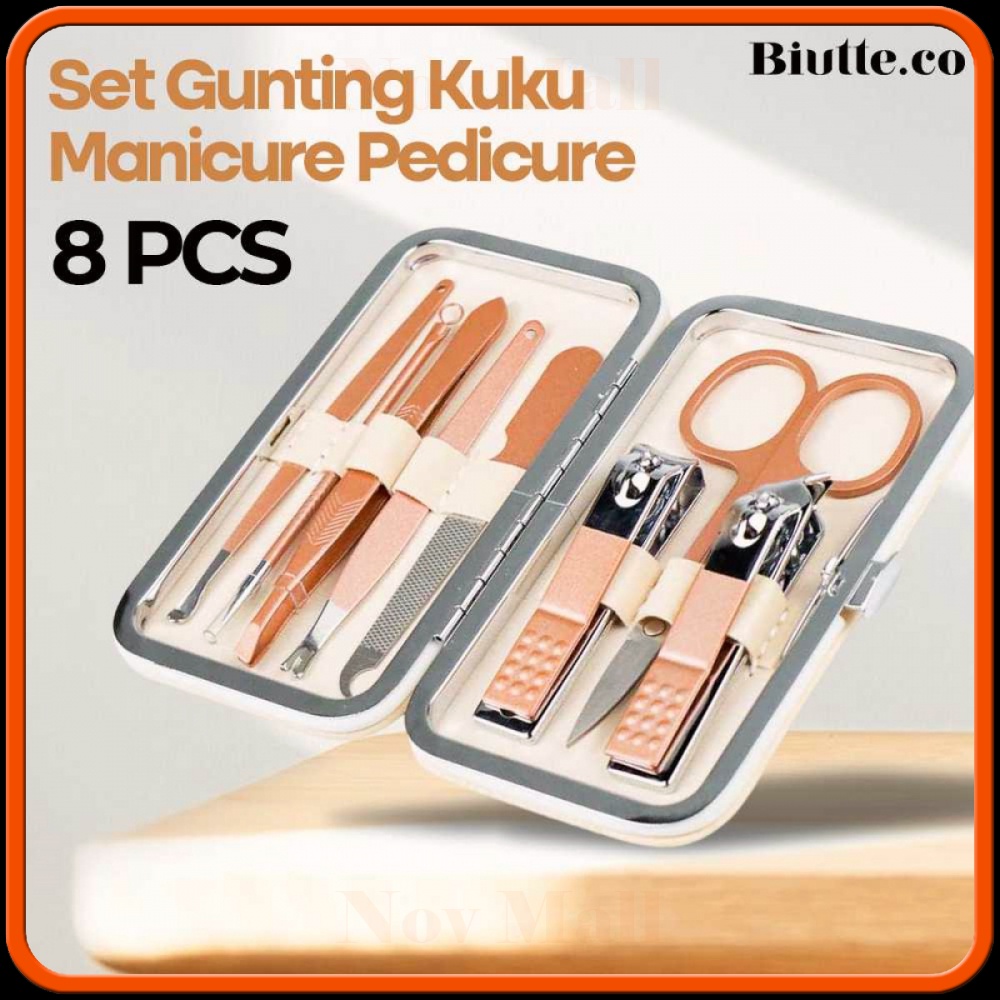 Gunting Kuku Nail Art Set Manicure Pedicure 8 PCS -BY186