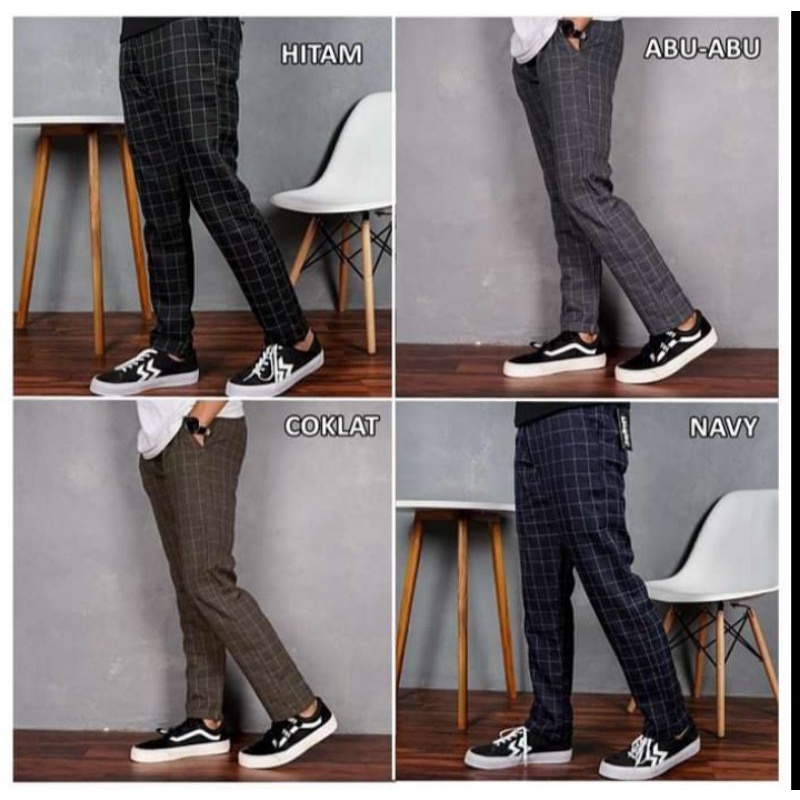 CELANA TARTAN PRIA/CHINO PANTS PRIA RIP/CELANA MOTIF KOTAK2/CELANA KOTAK2 SEMIWOLL/ CELANA PANJANG TARTAN RIP