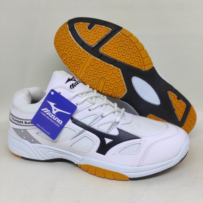 Sepatu Olahraga Mizuno Thunder Blade Premium Putih Badminton volly - Putih, 40