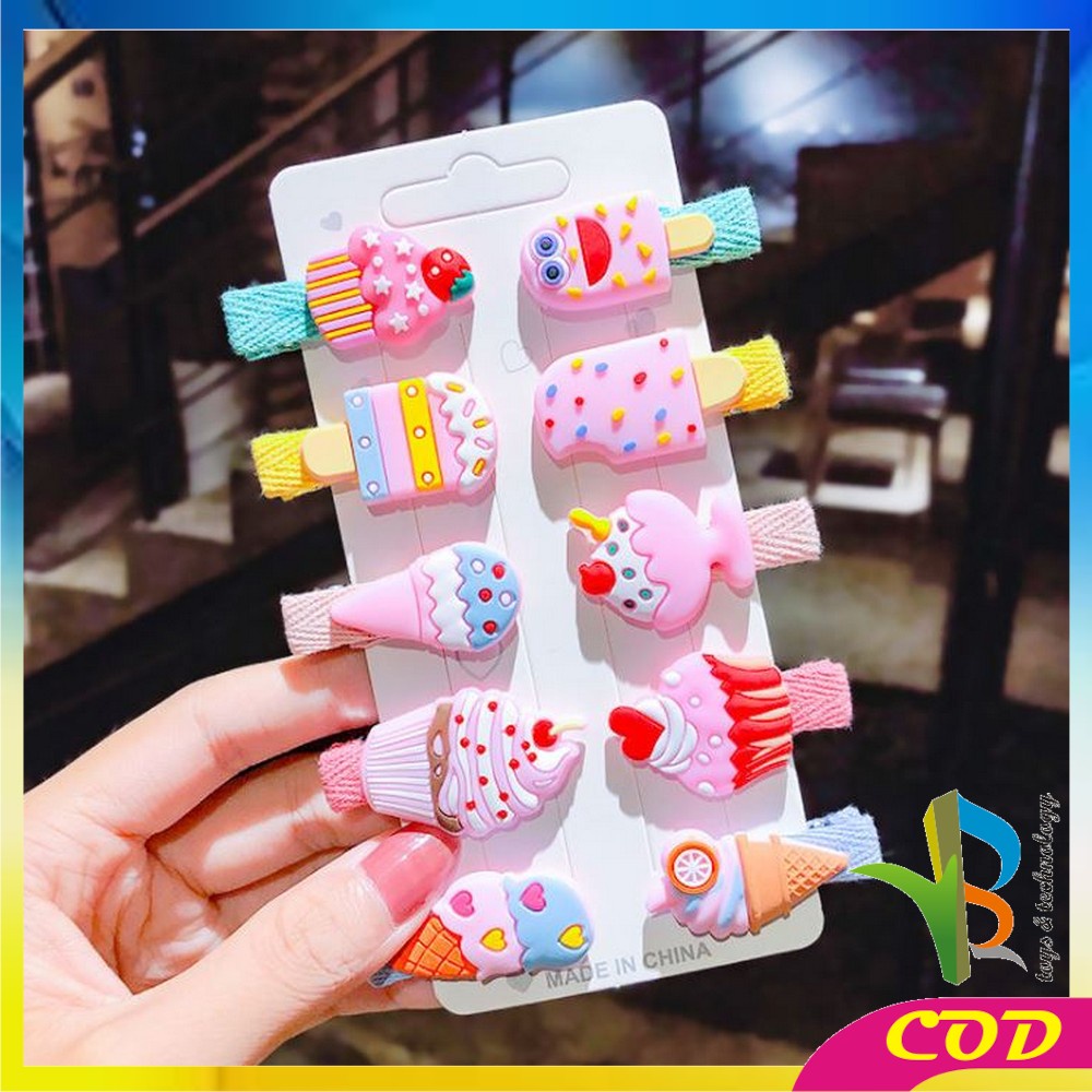 RB-C315 C316 Jepit Rambut Anak Perempuan 10PCS / SET - Jepitan Rambut Anak Motif Karakter Kartun Hair Clip Anak Cewek