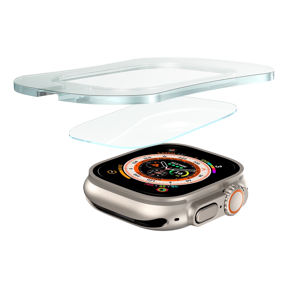 Tempered Glass Pelindung Layar iWatch Ultra Pro 49mm Dengan Stik Otomatis