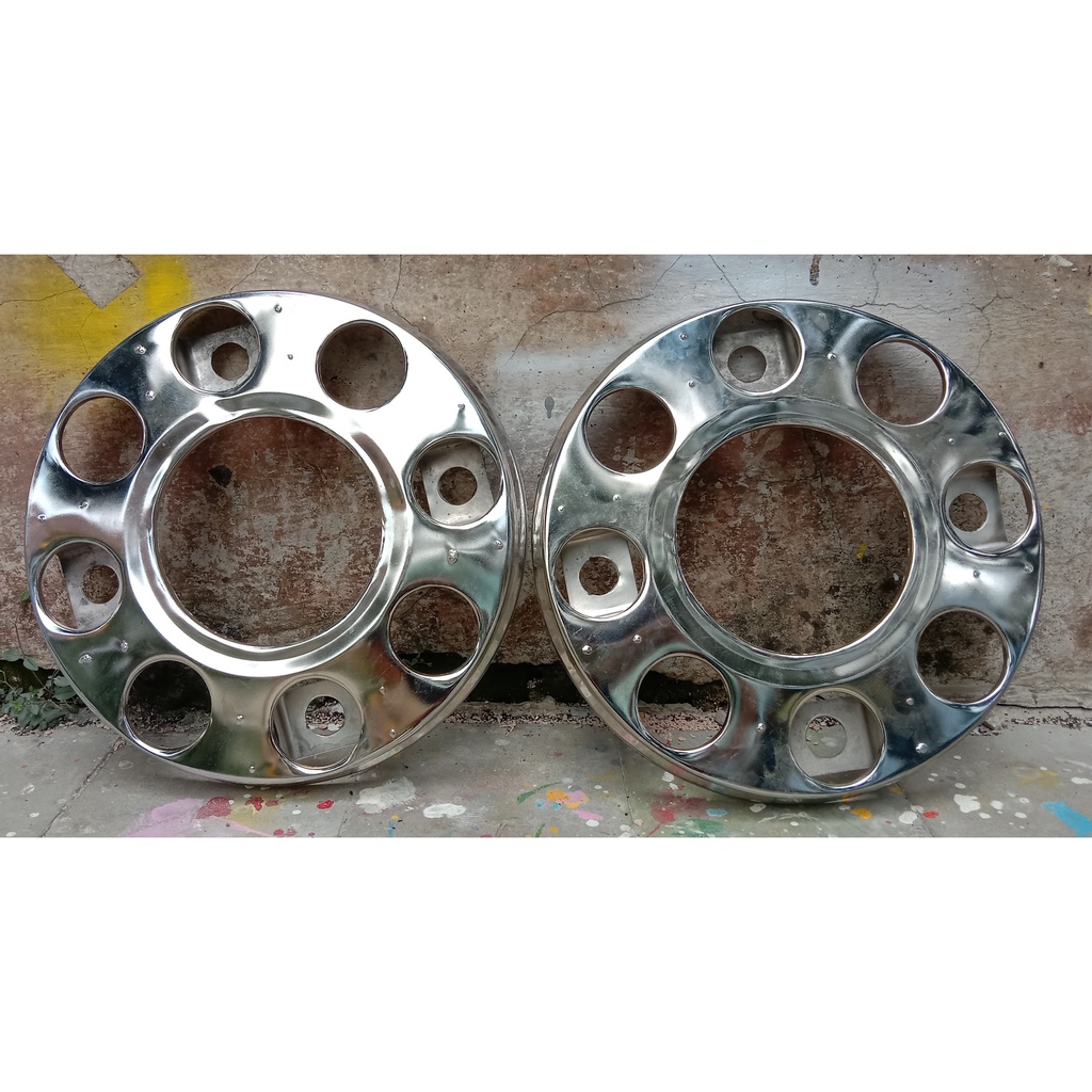 Wheeldop Truk 8 &amp; 10 Lubang Crome ( truk, big bus ) 1 pasang