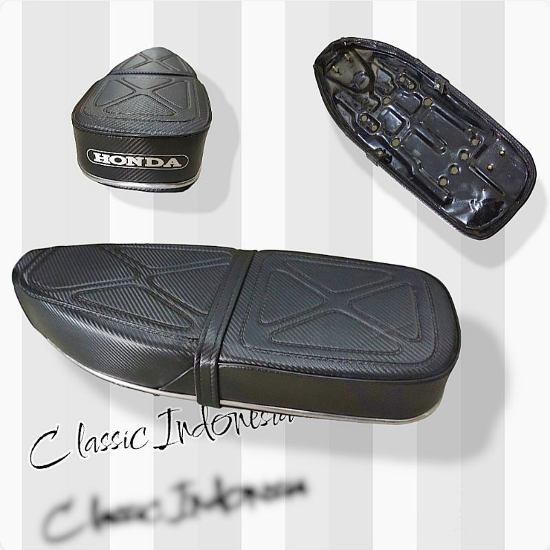 Jok honda c70 standar kulit carbon jok c70 karbon jok motor c70 bekjul standar