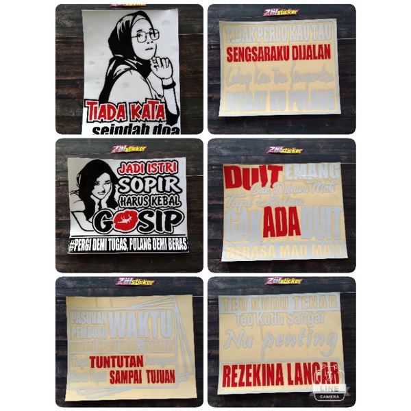 STICKER CUTTING KATA _ KATA LUCU UNTUK KACA PINTU MOBIL TRUK/PICK UP/ BODY MOBIL