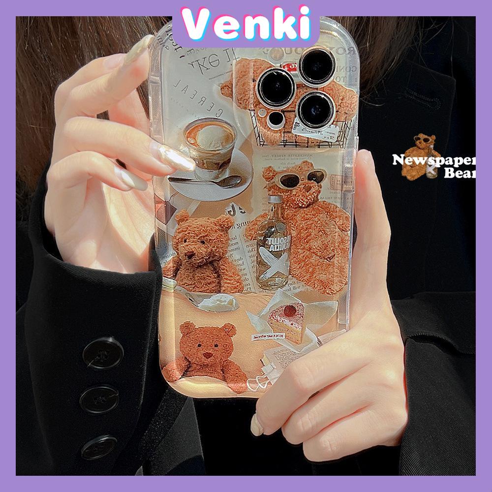 Case iPhone 14 Pro Max Tpu Soft Jelly Airbag Clear Case Cute Sunglasses Teddy Bear Camera Protection Shockproof For Iphone 14 13 12 11 Plus Pro Max 7 Plus X Xr