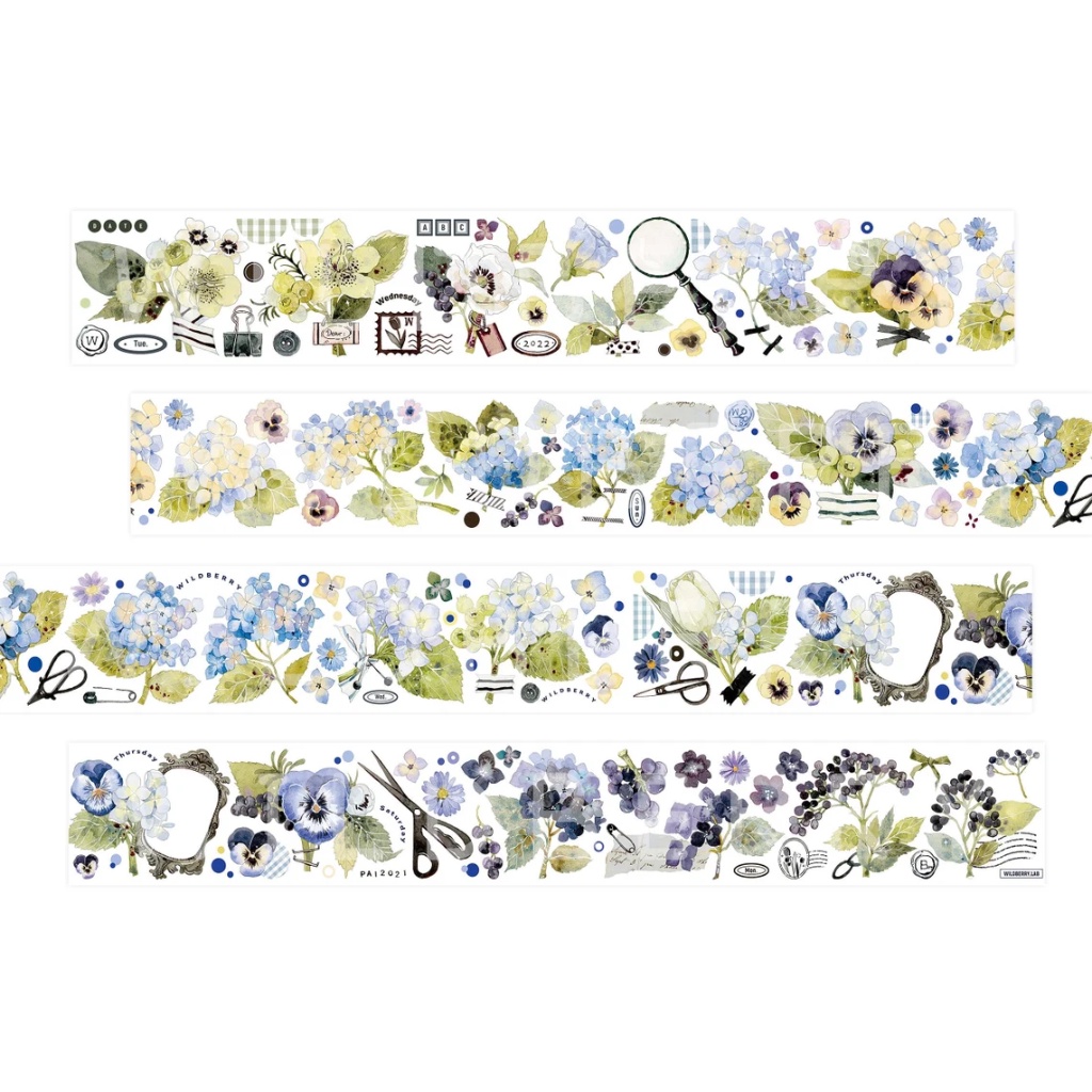 

Berries & Hydrangea 150cm Washi Sampler