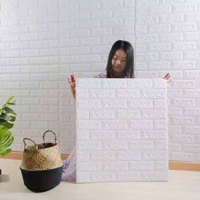 EM Wallpaper Dinding 3D Embosed Model Bata 38*70CM BAGUS
