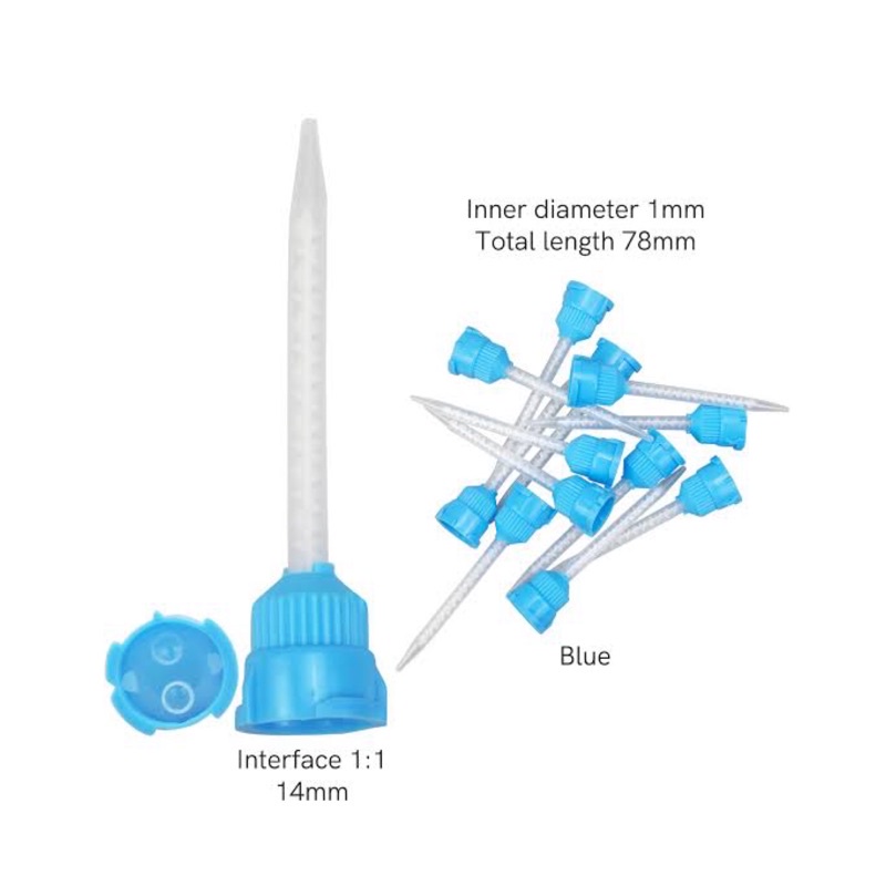 Alice dental // mixing tip blue biru 1:1 / tips gigi temporary crown bridge veneer cement semen
