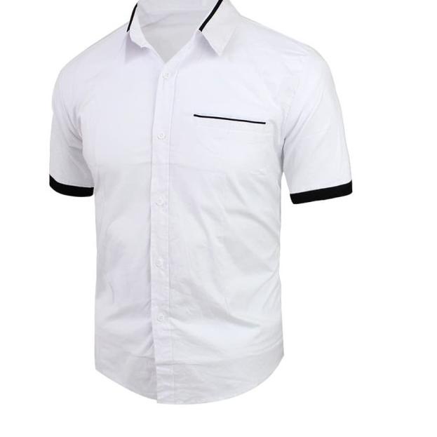 HEM TOYS KEMEJA PRIA LENGAN PENDEK KEMEJA COWO COWOK POLOS MODLE SLIM - Maroon, M