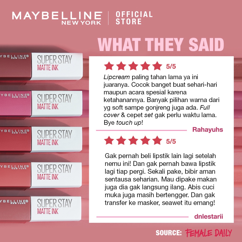 MAYBELLINE Superstay Matte Ink | Lip Cream Matte