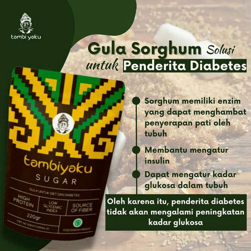 TAMBIYAKU Sorghum Sugar 220 g Halal |  Untuk Diet Dan Diabetes | Gula Rendah Kalori