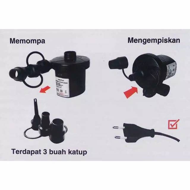 POMPA ANGIN LISTRIK | ELECTRIC AIR PUMP POMPA KOLAM RENANG / KASUR ANGIN VACUM SEDOT TIUP