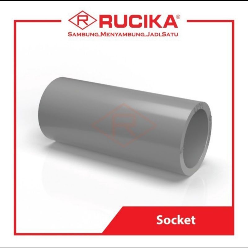 Sok / Socket 1/2" - 1 1/2" Inch PVC RUCIKA / Fitting / Socket PVAC / Sambungan Pemanjang / Penyambun