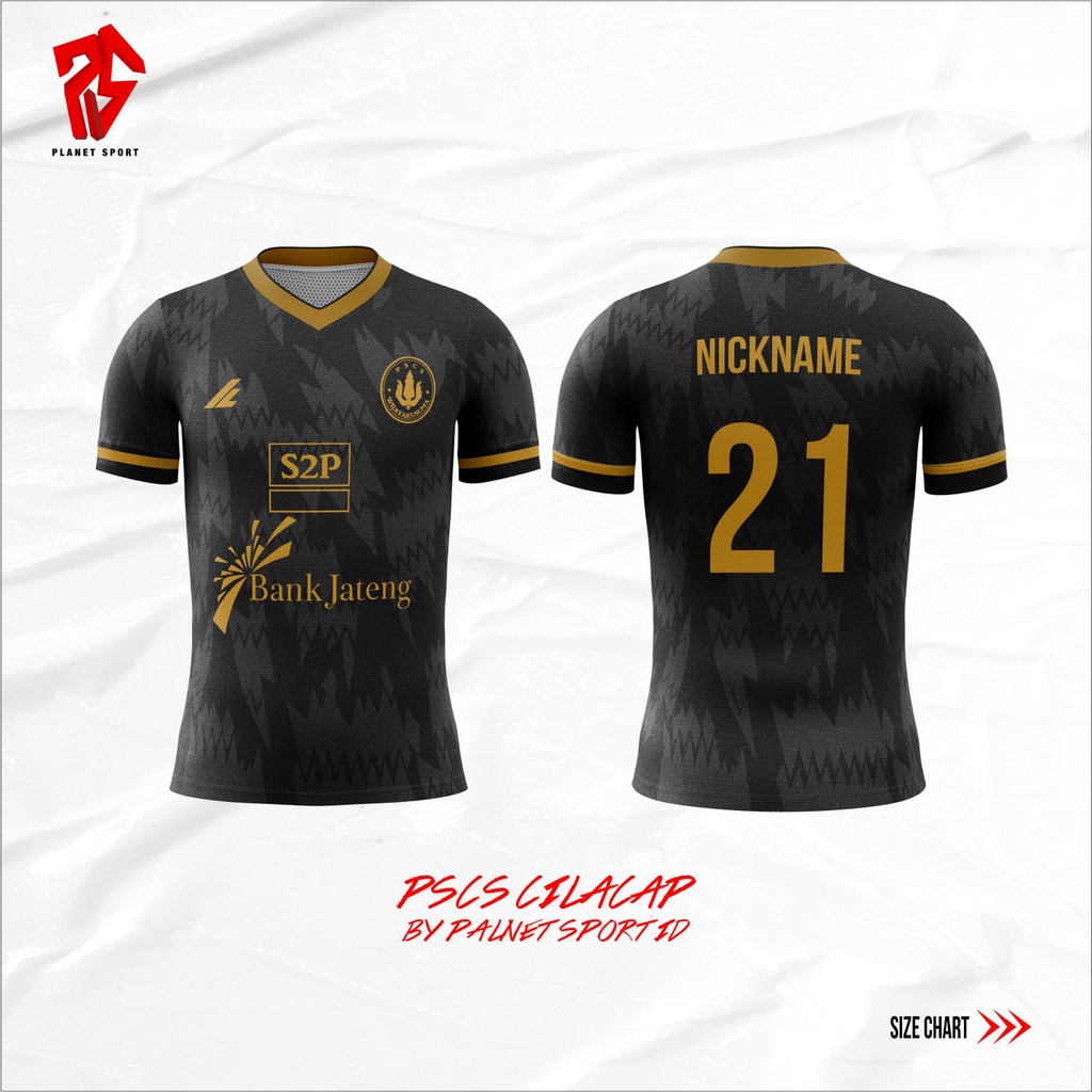 JERSEY BOLA LIGA 2 / JERSEY PSCS CILACAP  | FULL PRINTING /GRATIS DESAIN SUKA HATI BAHAN DRYFIT MICR