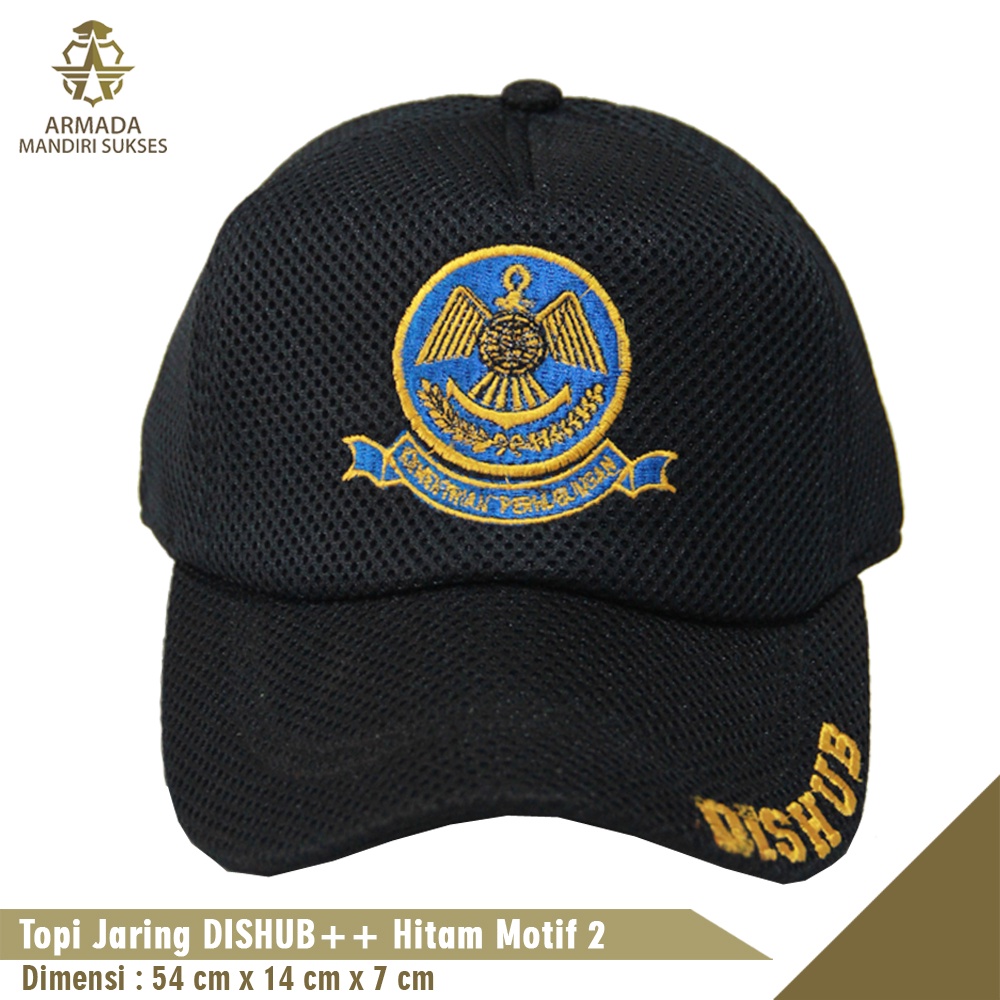 Topi Jaring Dishub Logo Tulisan - Topi Dishub Logo Mesh