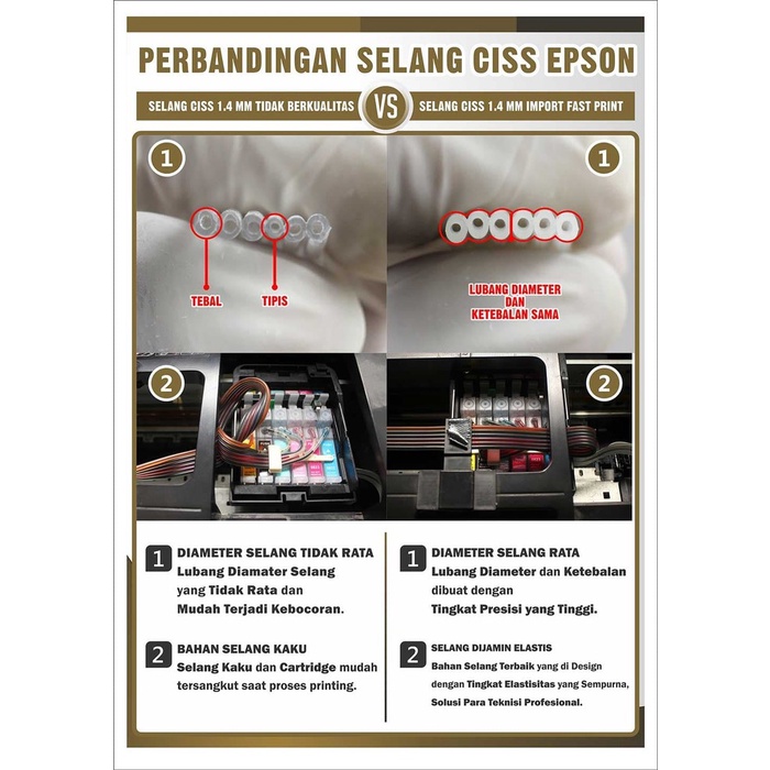Selang CISS Diameter 2.2 MM 8 Jalur 1 Roll
