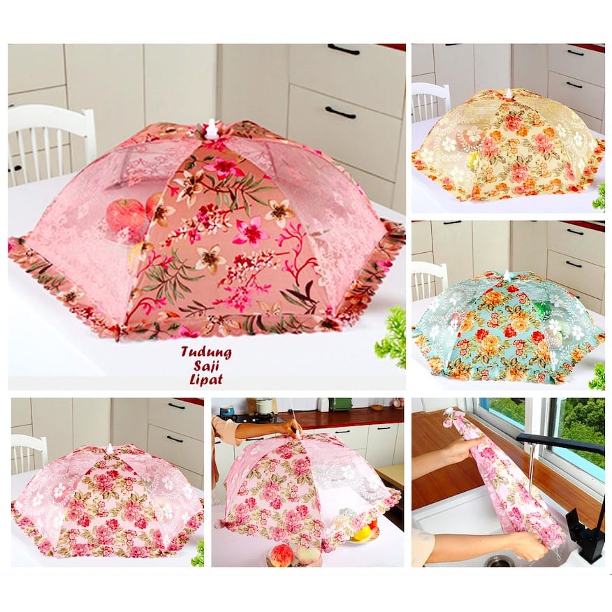 Tudung Saji Lipat Bulat Dan Kotak Motif Bunga Terbaru