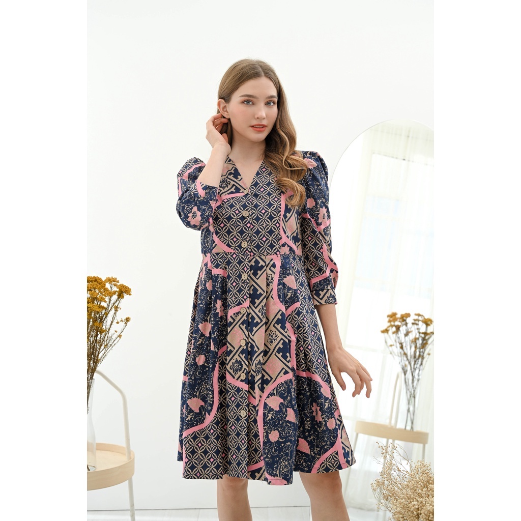 Dress Batik 258 BNI/308 BNI/ 307 BNI Batik Wanita Modern/ Dress Panjang