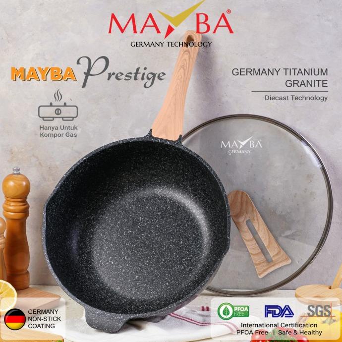 Panci Wok Pan mogen germany / Wajan Moegen 30 cm lapisan MARBLE