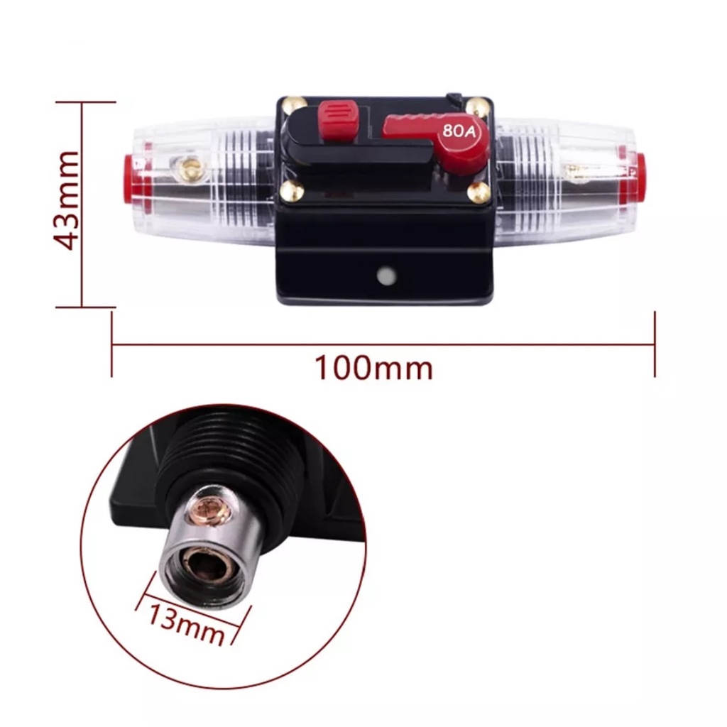 Circuit Breaker Resettable Mini Sekering Audio Solar Panel 12V-24V