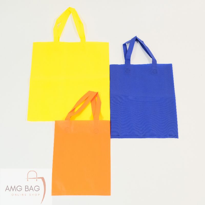

(1 LUSIN = 12 PCS) Tas Gusset Samping L25xT35xG8 cm / Tas Spunbond / Goodiebag / Tas Box Nasi / Tas Souvenir / Tas Promosi / Tas Hajatan