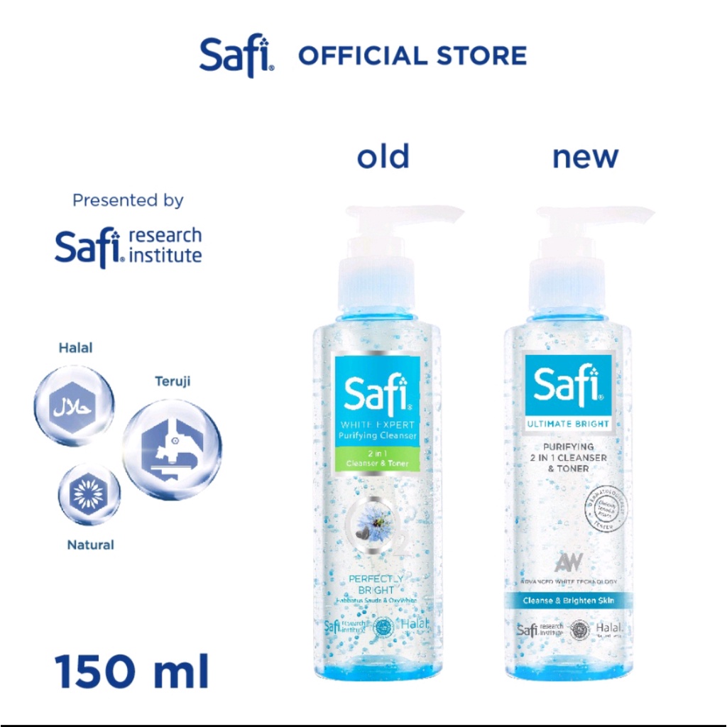 ❤️ MEMEY ❤️ SAFI Ultimate Bright | White Expert Purifiying 2 in 1 Cleanser &amp; Toner 150ml