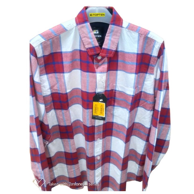 Kemeja pria/Top Ten/Kemeja panjang/kemeja kotak kotak