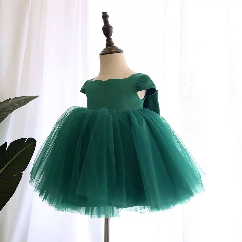 DRESS NATAL HIJAU GAUN PESTA CHRISMAST GAUN SANTA ANAK PEREMPUAN PESTA NATAL ANAK