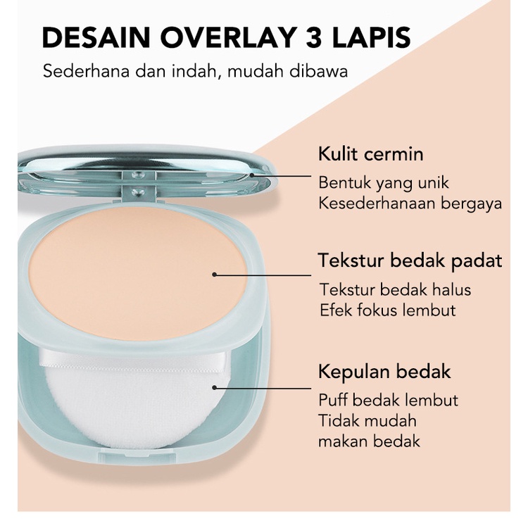 Pemutih tabir surya bedak spf15 Oil Control Matte Face Powder Bedak Pengaturan Sempurna Dengan Cermin