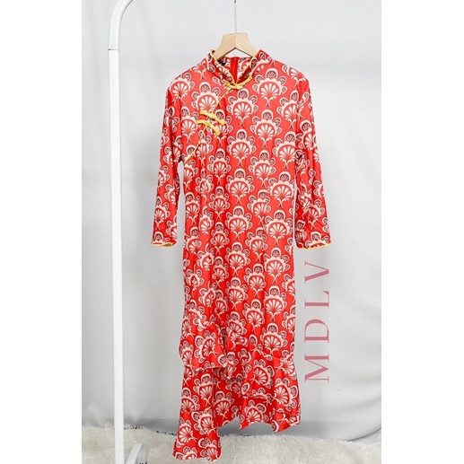 MDLV ~ 0996# CNY Flaminga Cheongsam Dress Imlek Sincia Import