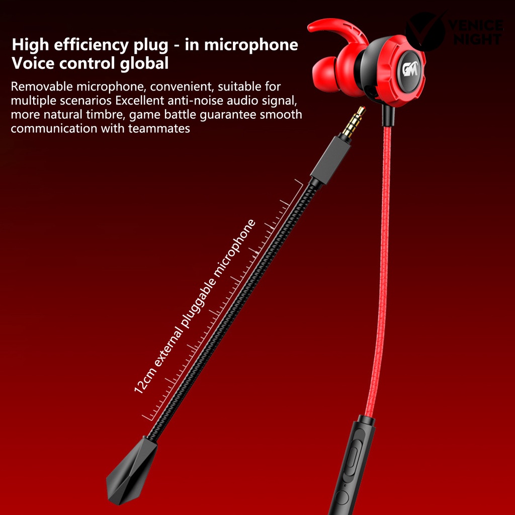 (VNEP) (Berkabel) TF-3 Earphone In-ear Noise Reduction dengan Mikrofon HiFi Bass Gaming Headset untuk Ponsel