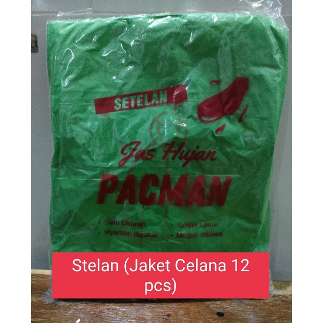 Jas Hujan Plastik HDPE Stelan (  Jaket Celana )ekonomis 1 Lusin atau 12 pcs