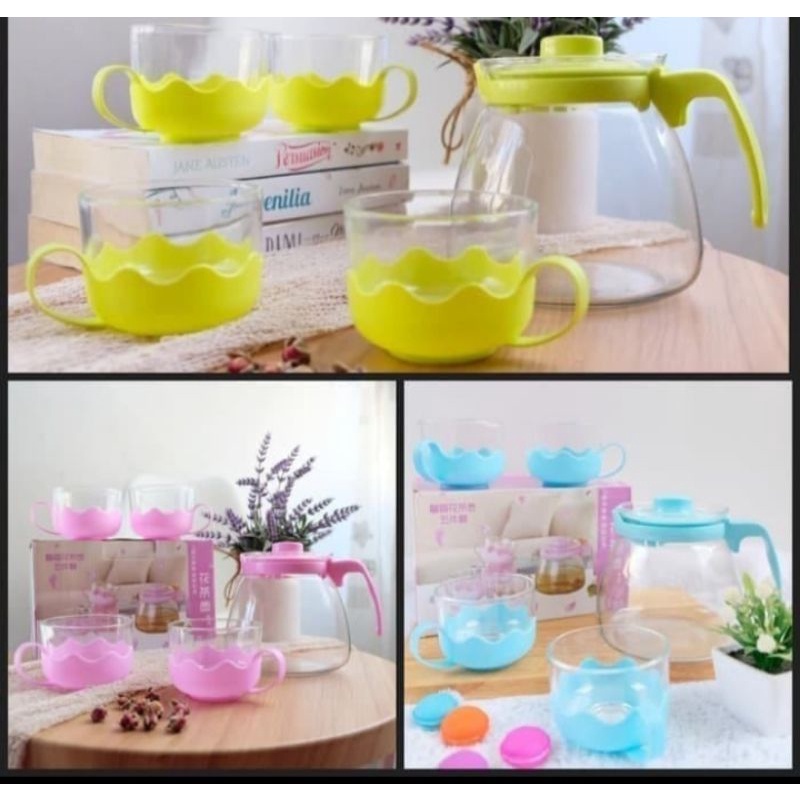 tea pot warna set isi 5 pcs