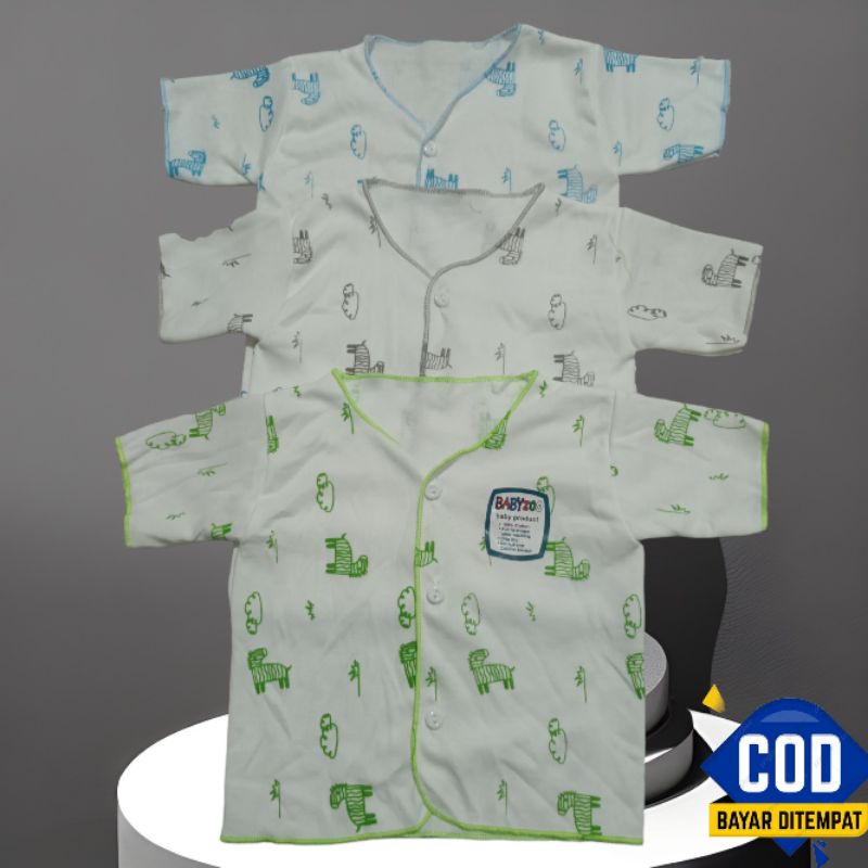 6 pis baju tanggan pendek bayi motip zebra 0-6 bln