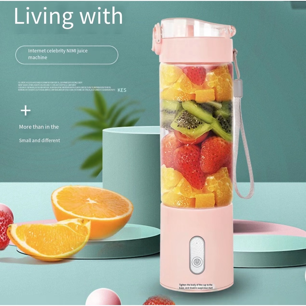 Mini Juicer Blender Portable 400ML Gelas Kaca + Tutup Rechargeable USB Juice Cup Pembuat Jus Elektrik like abeni vitamer