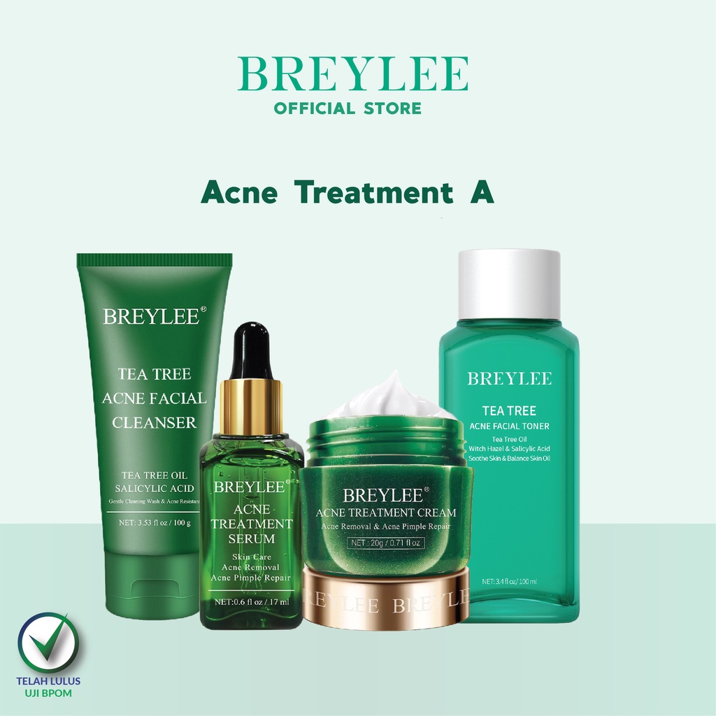 Penghilang Bekas Jerawat BREYLEE Acne Treatment A - Paket Perawatan Wajah Berjerawat (4 pcs)