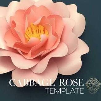 Template Pola Paper Flower C