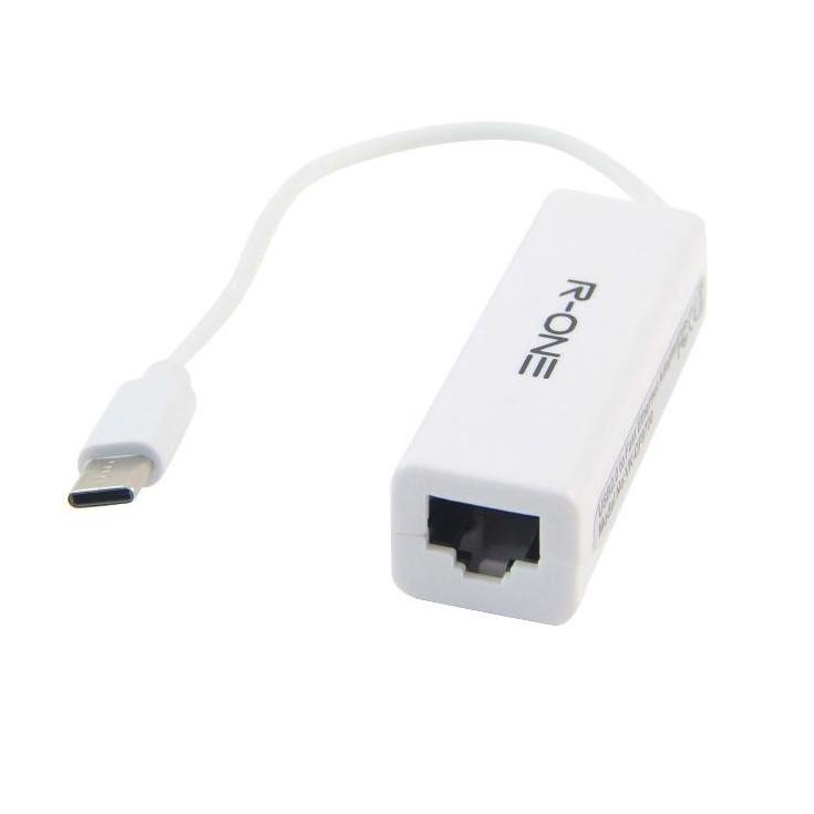 Kualitas Terbaik CONVERTER USB TYPE C TO LAN RJ45 / R-ONE USB TYPE-C ETHERNET ADAPTER / KONEKTOR KAB