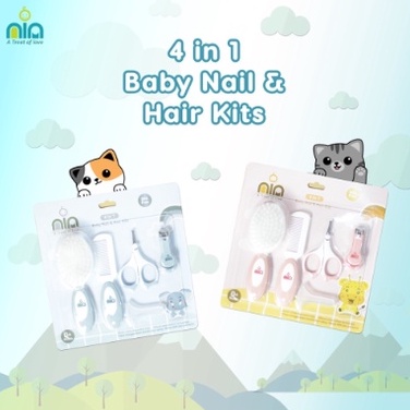 Baby Nail and Hair Kits Gunting Kuku + Sisir Bayi 4in1 NIA Lucu dan Aman