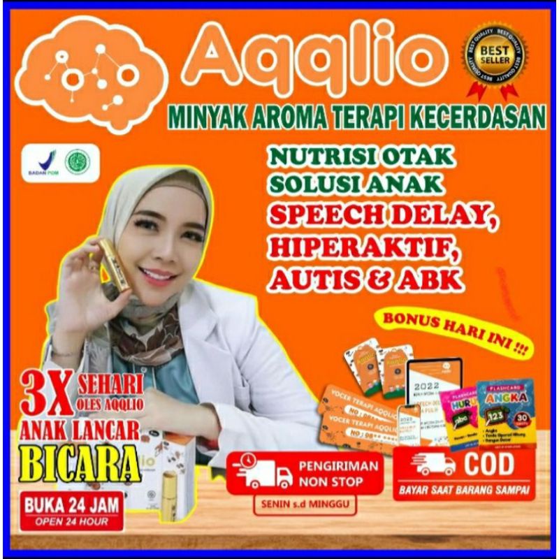 Aqqlio minyak aroma terapi kecerdasan nutrisi otak speech delay hiperaktif autis