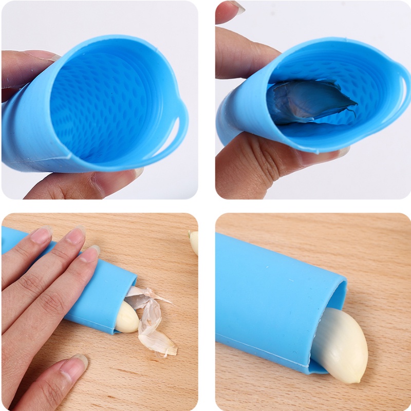 1pc Alat Pengupas Bawang Putih / Buah / Sayuran Manual Bahan Silikon Tidak Beracun Untuk Dapur