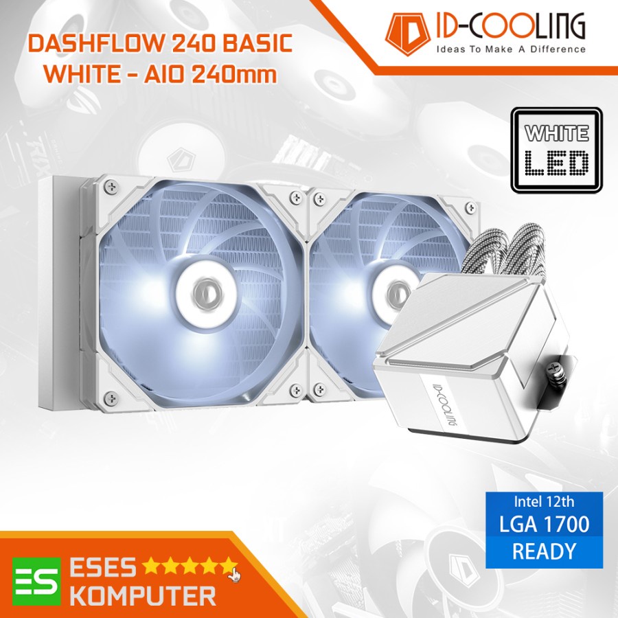 ID-COOLING DASHFLOW 240 BASIC WHITE AIO 240mm CPU Liquid Water Cooler