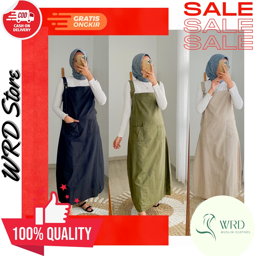 Baju Kodok Jumpsuit Wanita Overall Hits Fashion Muslimah Kekinian terbaru Premium WR 194