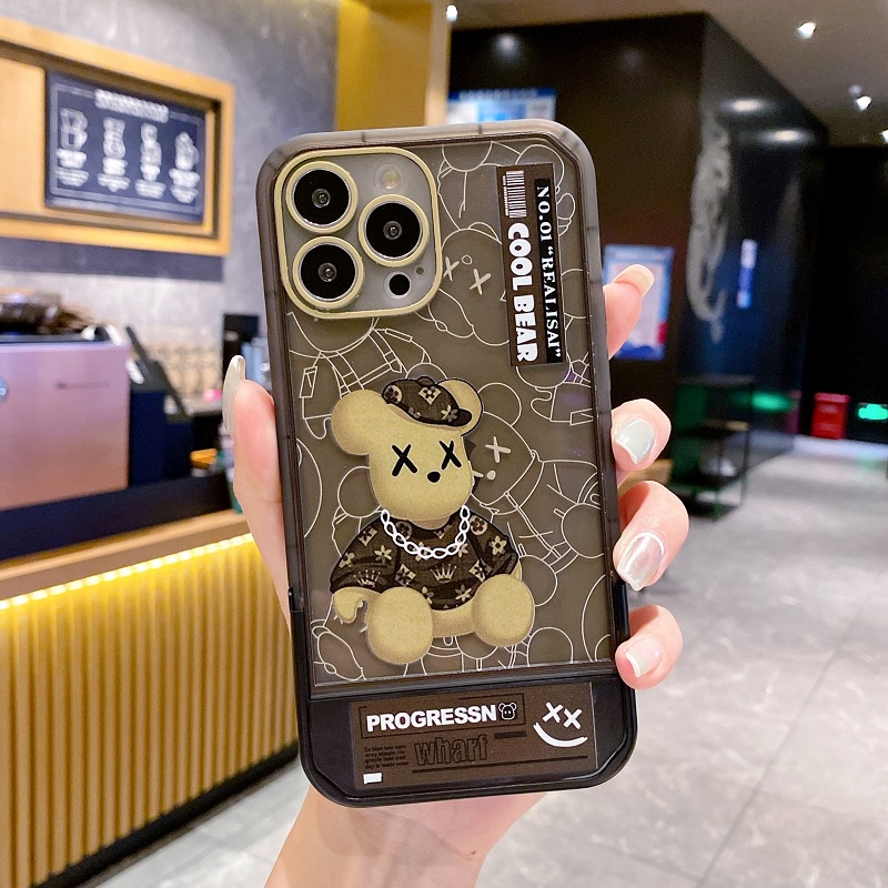 2 in 1 case Pelindung Motif Beruang Chaopai Untuk iPhone 14 13 12 11 Pro MAX X XR XS MAX 7 8 Plus