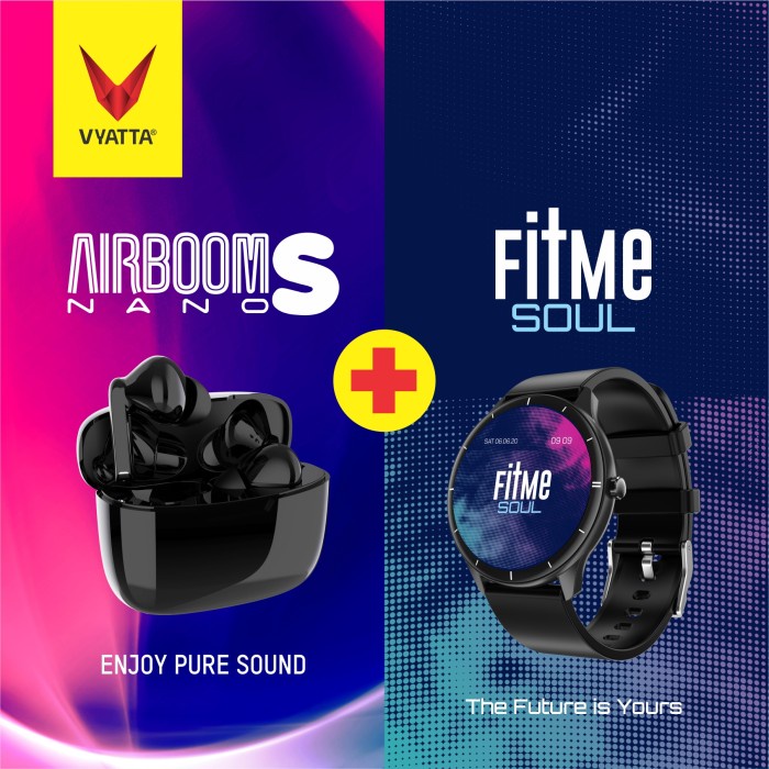VYATTA BUNDLE AIRBOOM NANO S + FITME SOUL - BLUETOOTH HEADSET & WATCH