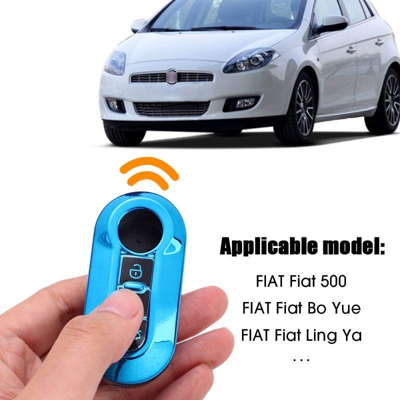 Rumah / Casing Kunci Remote Mobil 3 Tombol Plastik Warna Hitam Untuk FIAT FIAT 500 Boyue Lingya