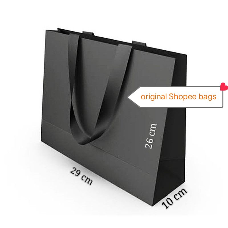 

original shopee bags PREMIUM PAPERBAG SUPER BLACK 29 X 10 X 26.
