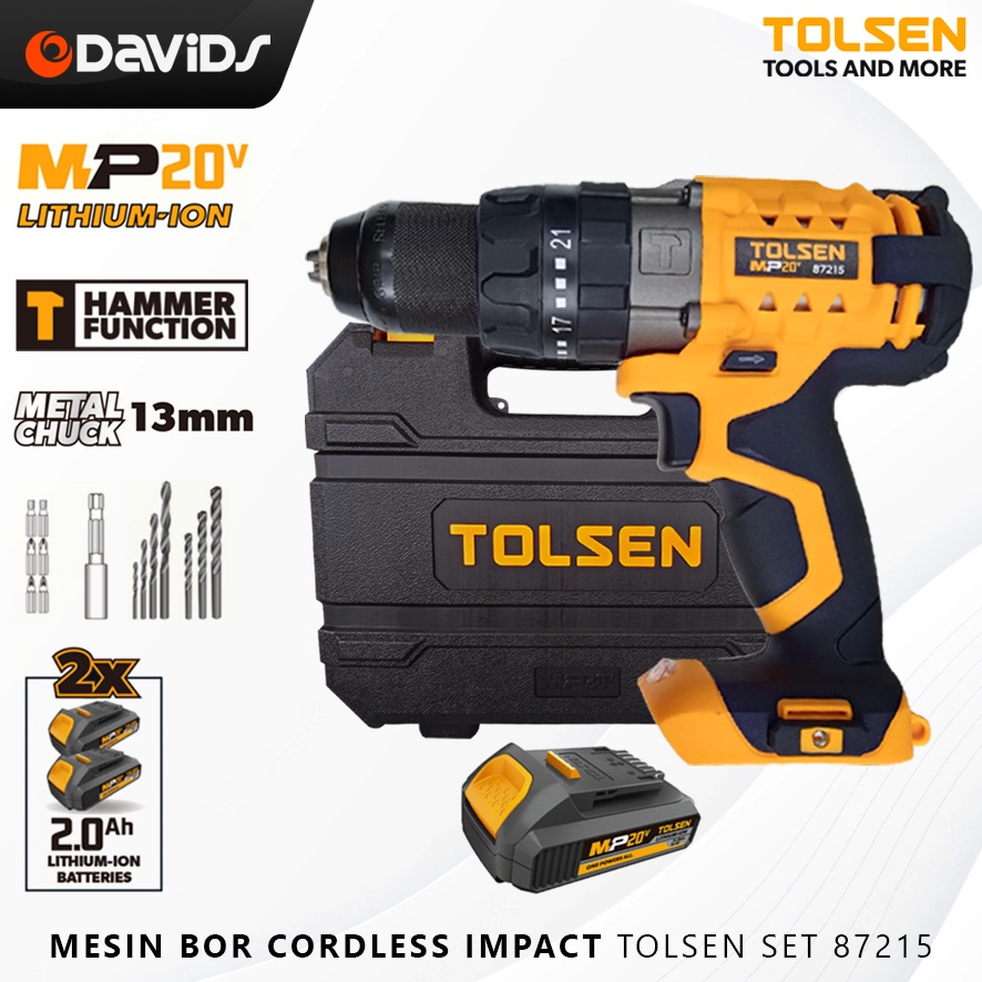 Bor Cordles Impact Cas Cordless Ces Bobok Tanpa Kabel Baterai Tolsen